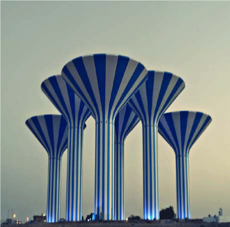 Water towers in Kuwait